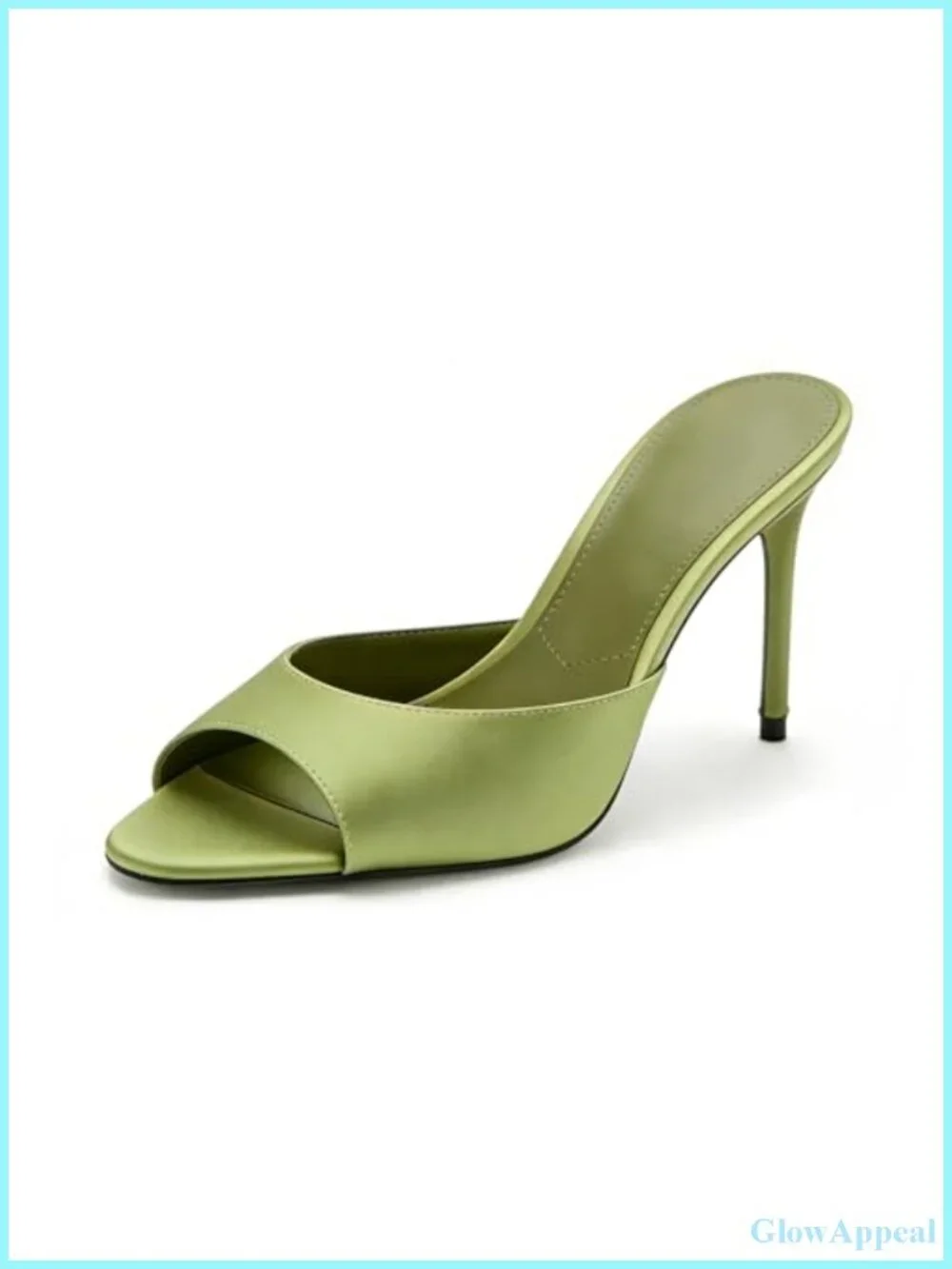 Satin Peep Toe Stiletto Mules Backless Slip-On High Heel Dress Sandals